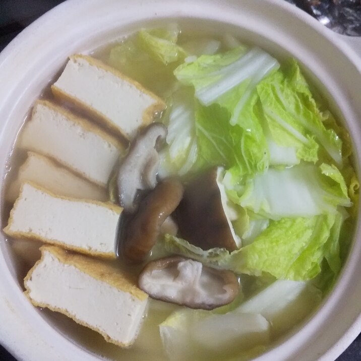 厚揚げ、椎茸の水炊き